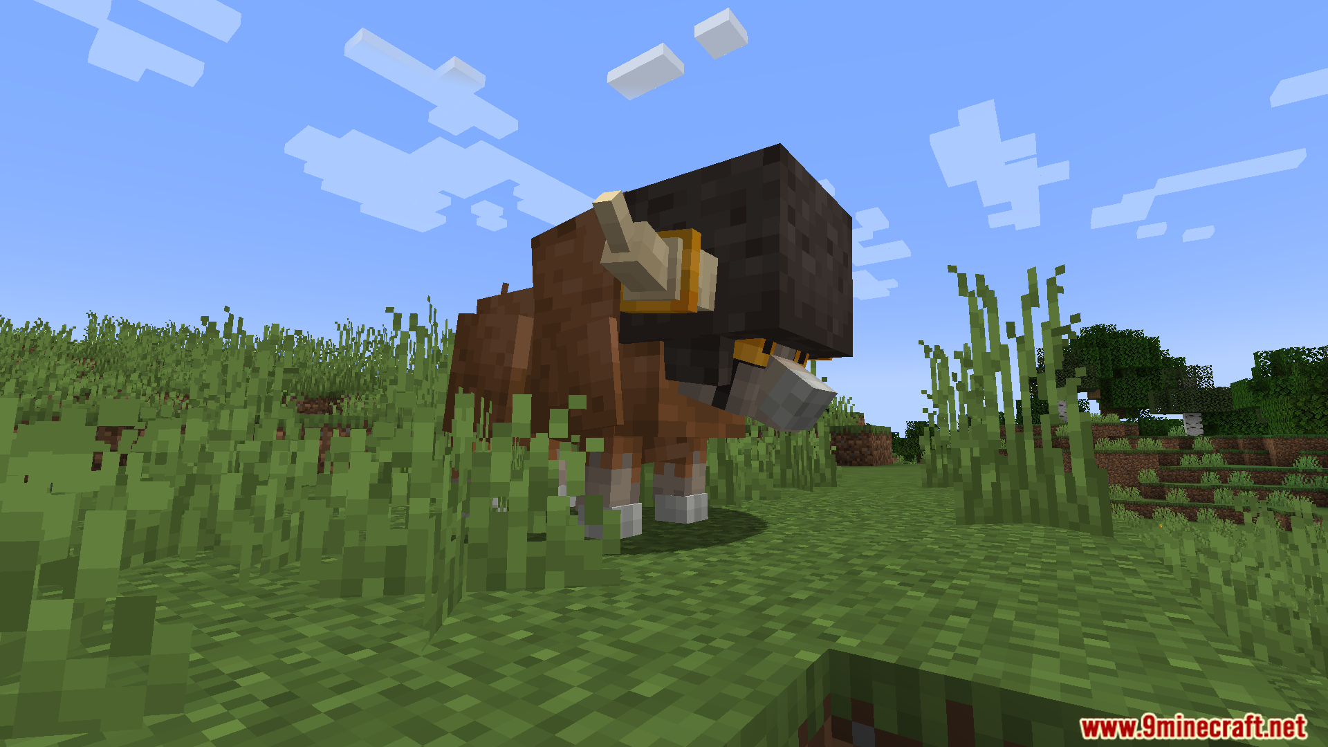 A large bull-like creature with a dark blocky head