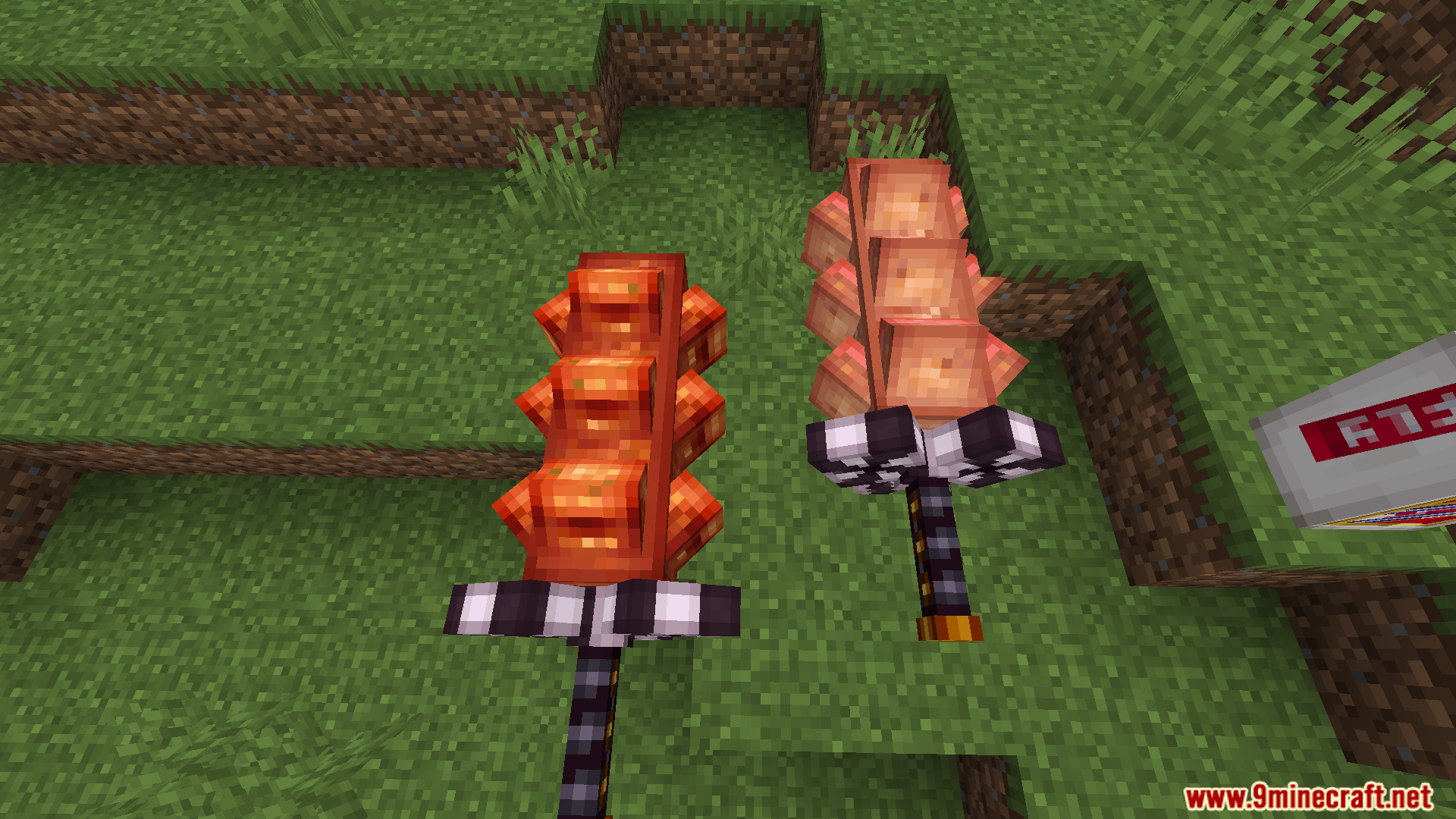 Two custom designed swords with checkered hilts