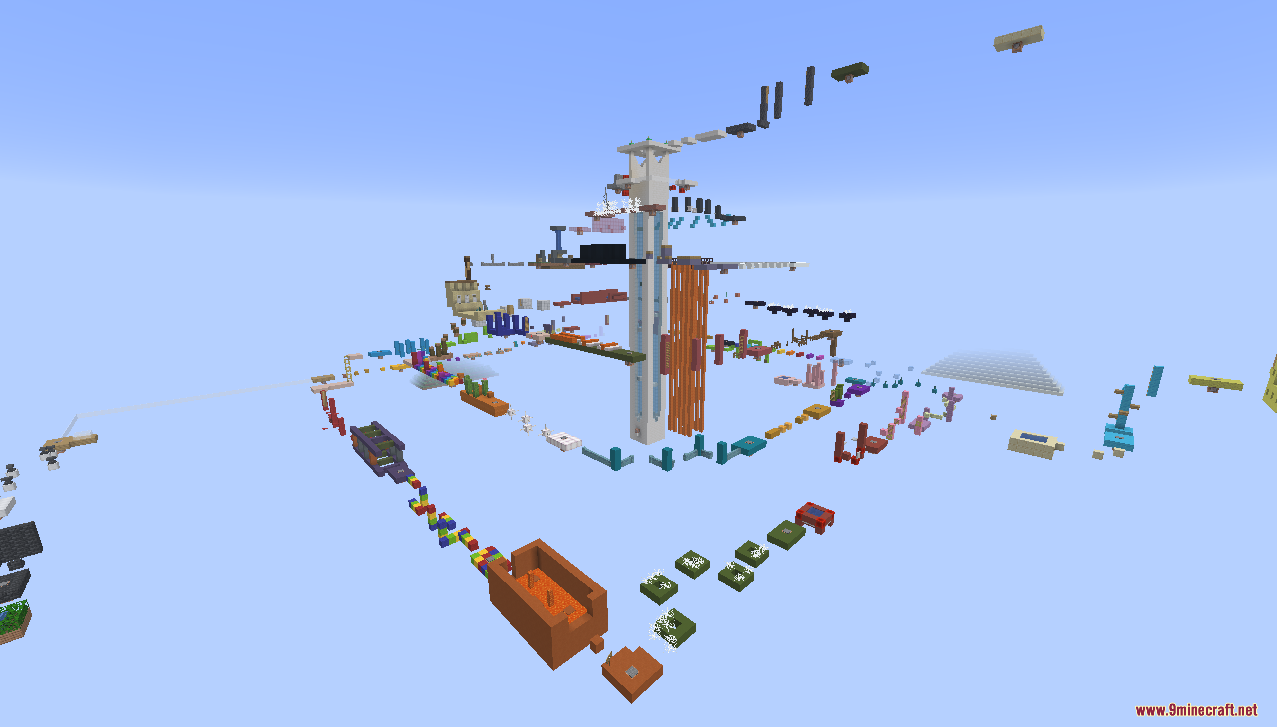 Parkour Travel Map Screenshot 10 A complex parkour course with various blocks and obstacles