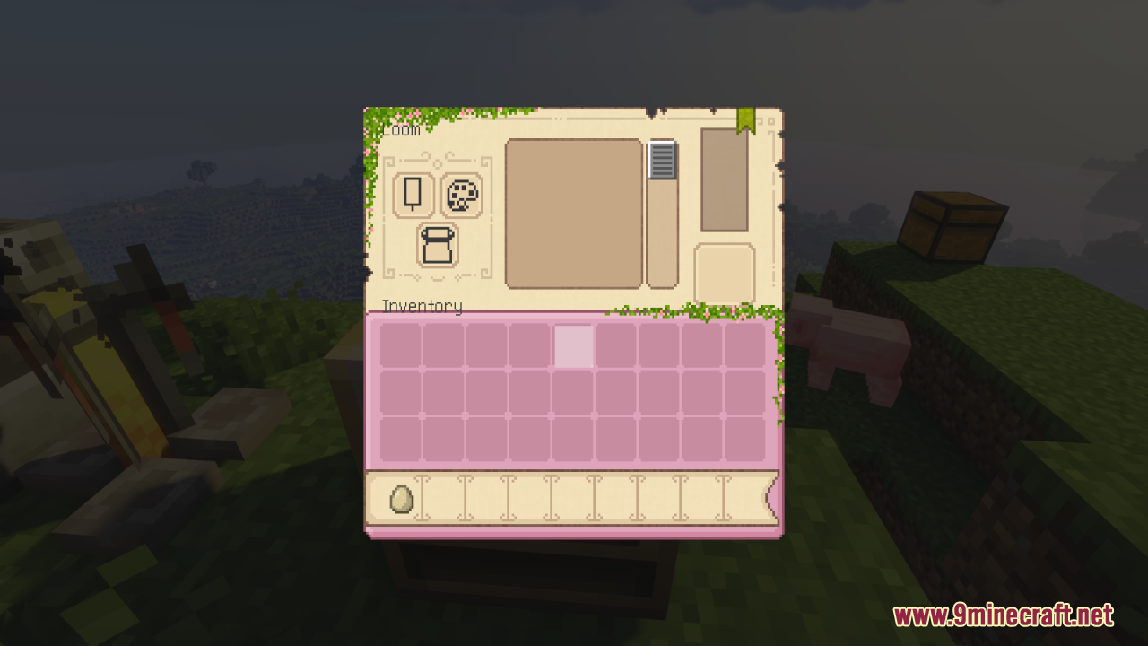 Pink Sweet GUI Resource Pack Screenshot 9 Pink Sweet GUI Resource Pack loom interface with soft pink colors
