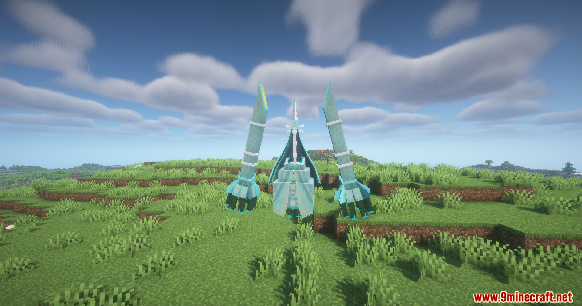 A frontal view of the robotic creature Iron Crown