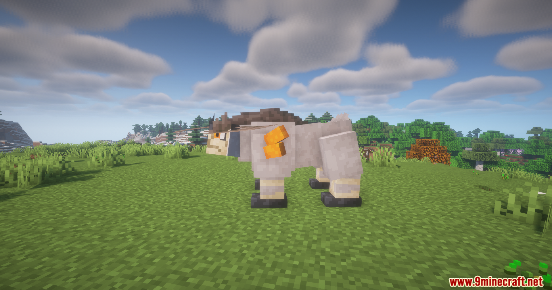 Side view of the Terrakion creature with orange details