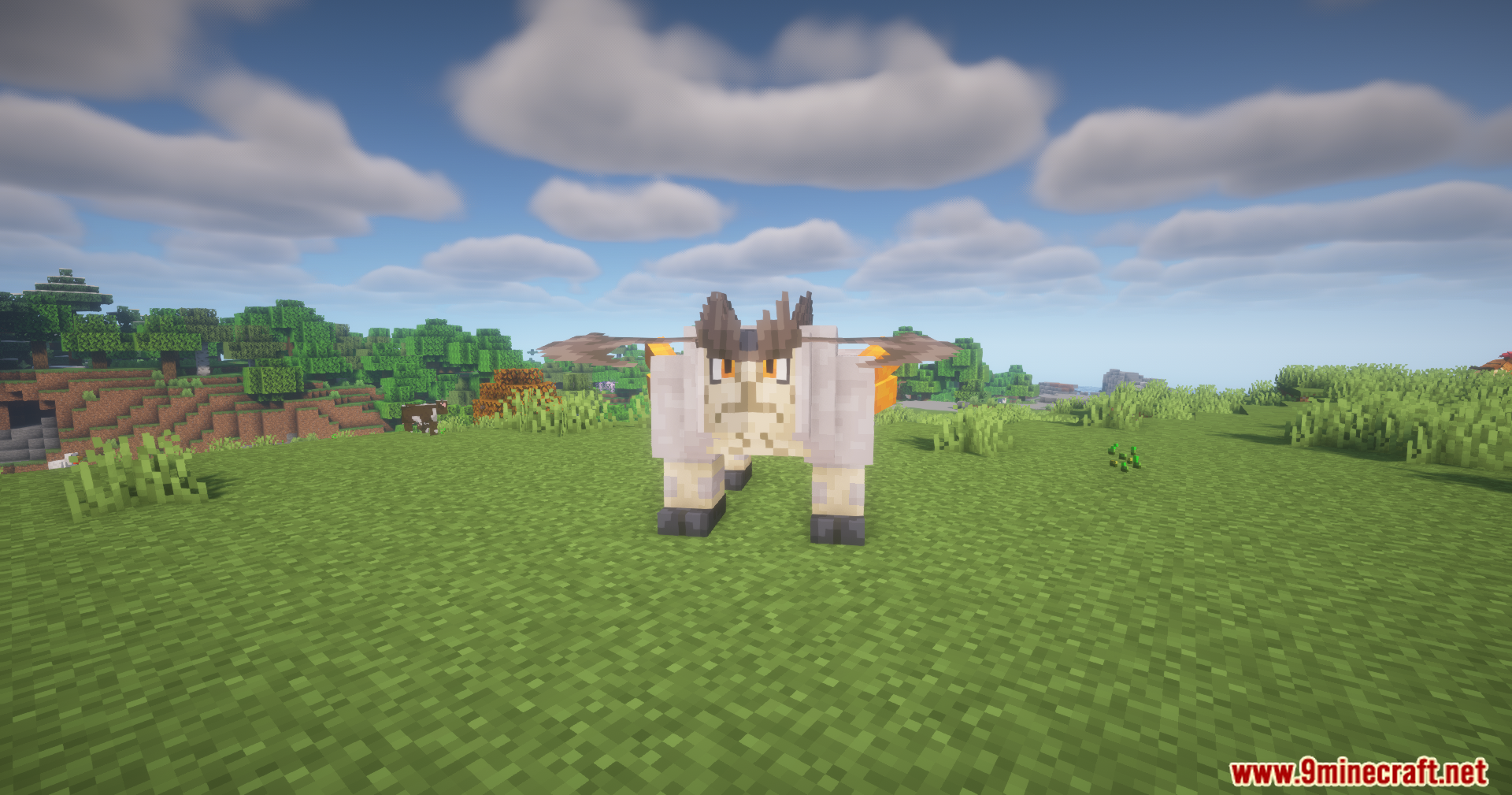 Frontal shot of the Terrakion model in a field