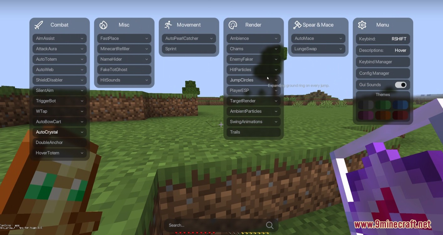 Plutora Client Mod's clean and modern user interface