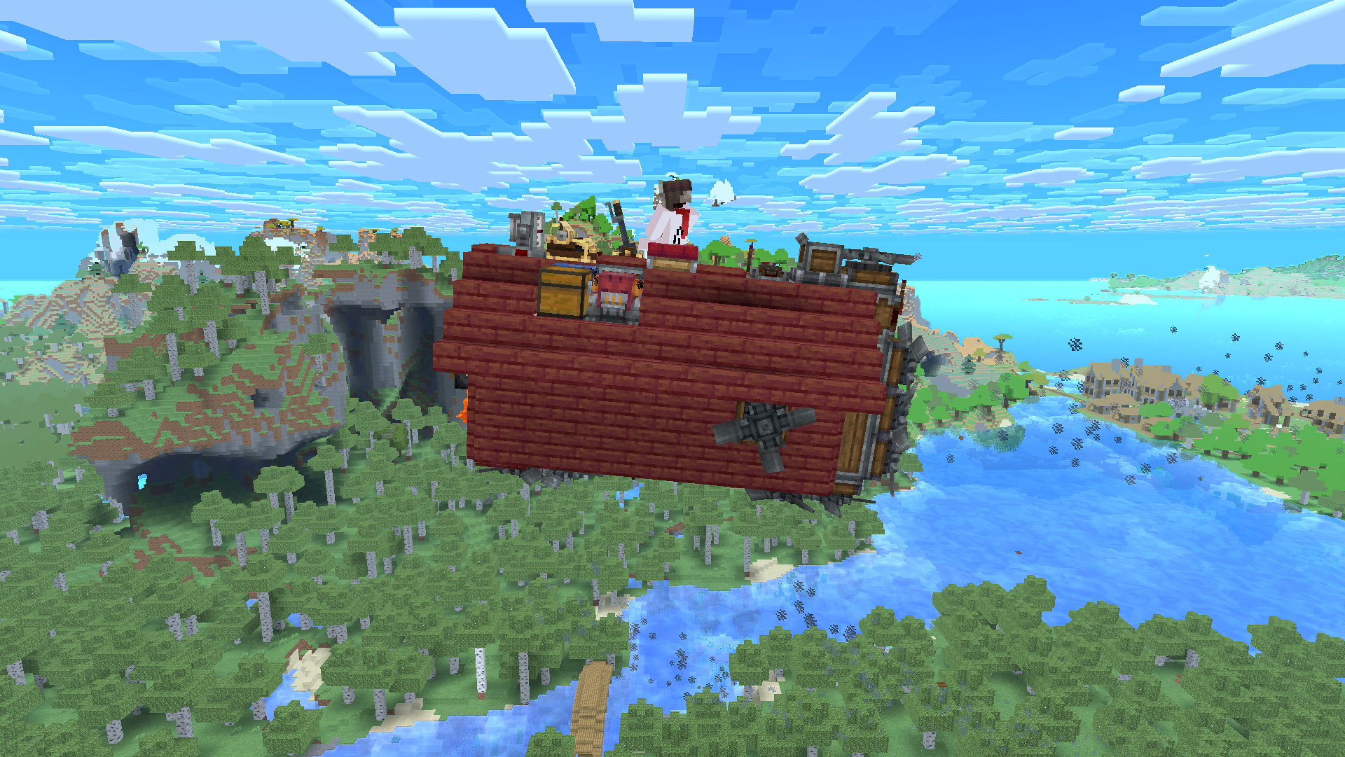 :** Made of red planks
