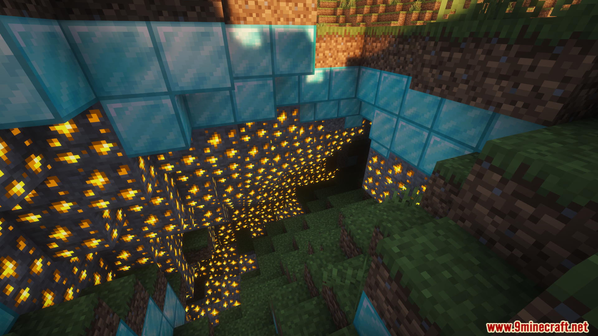 Reliable Replacer mod creates a gold ore and diamond cave