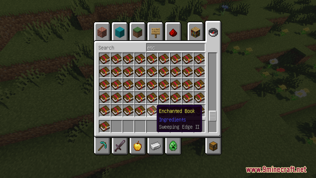 Sweeping Edge II enchanted book in the creative inventory