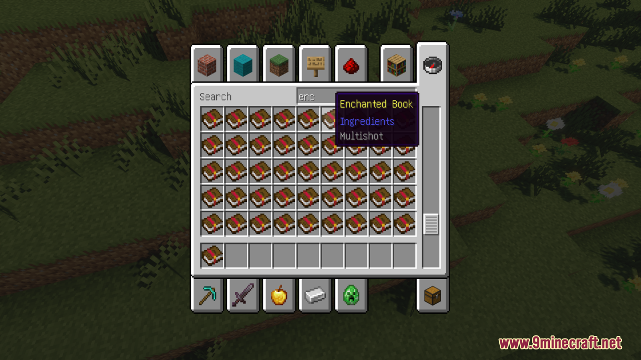 Multishot enchanted book with the glint effect removed