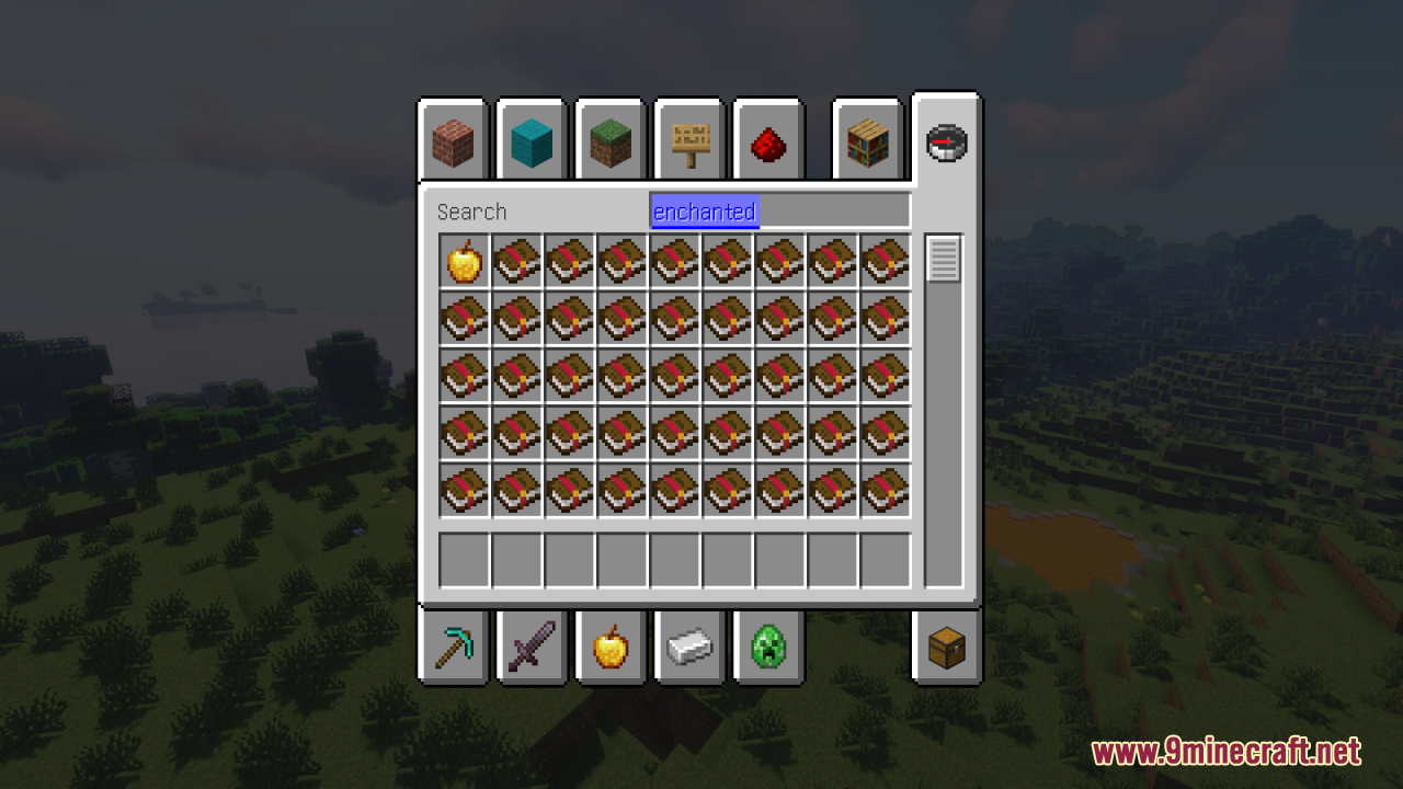 Searching for enchanted items like books and apples