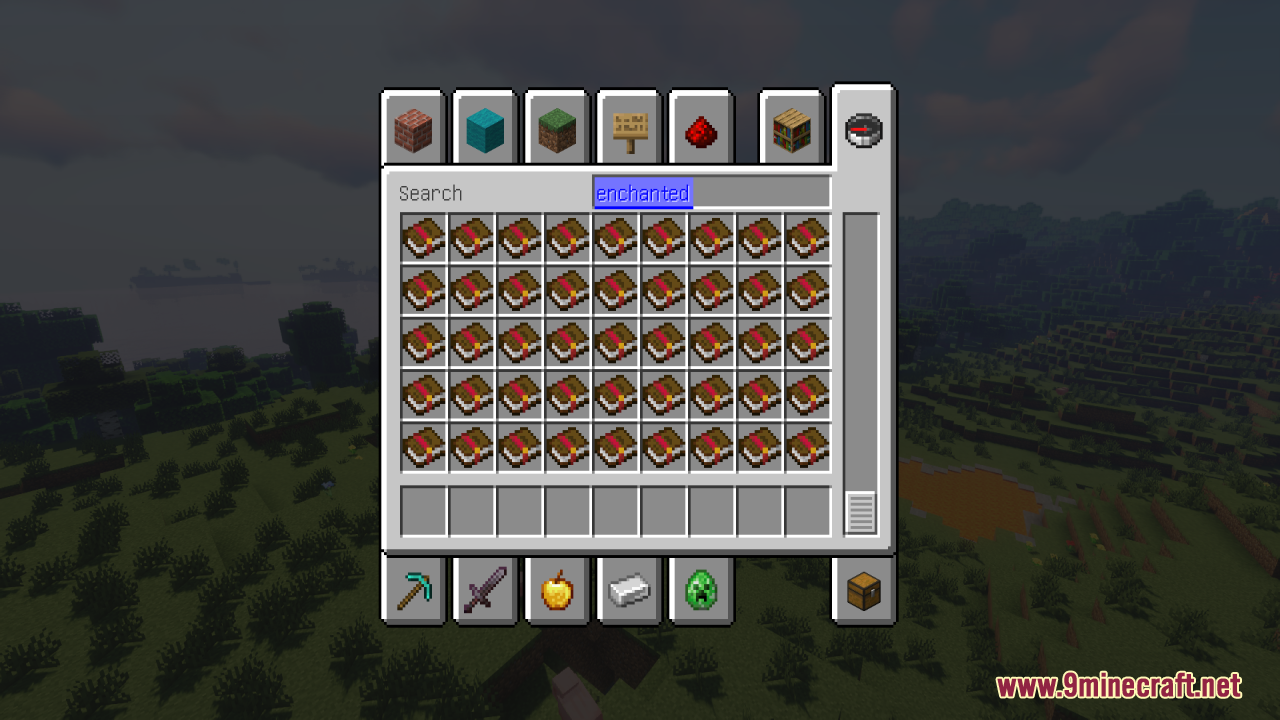 Enchanted books in inventory without the purple glint effect