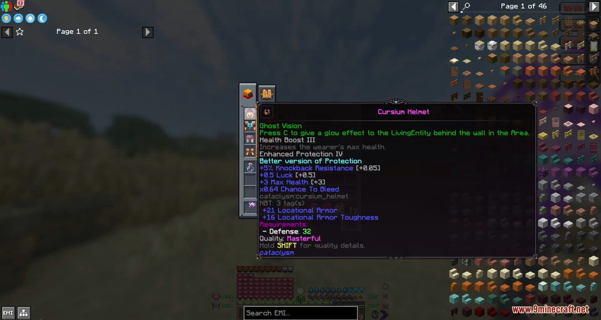 Detailed stats for the Cataclysm Cursun Helmet