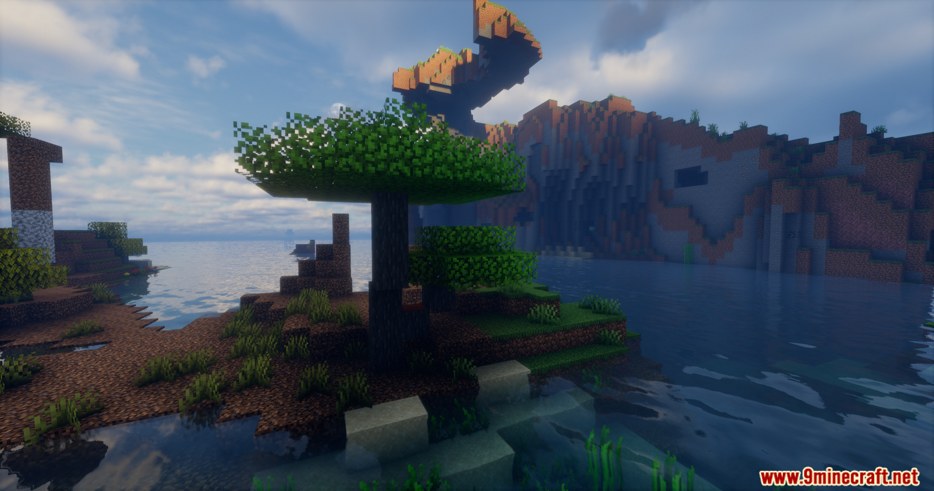 Rrtt217 S Hdr Mod Screenshot 8 A single tree stands by the water near a uniquely shaped rocky cliff