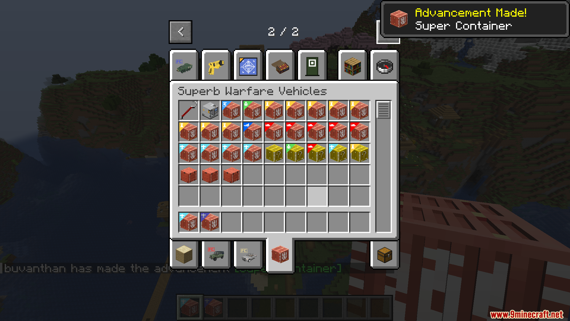 Superb Warfare Vehicles mod inventory with vehicle containers