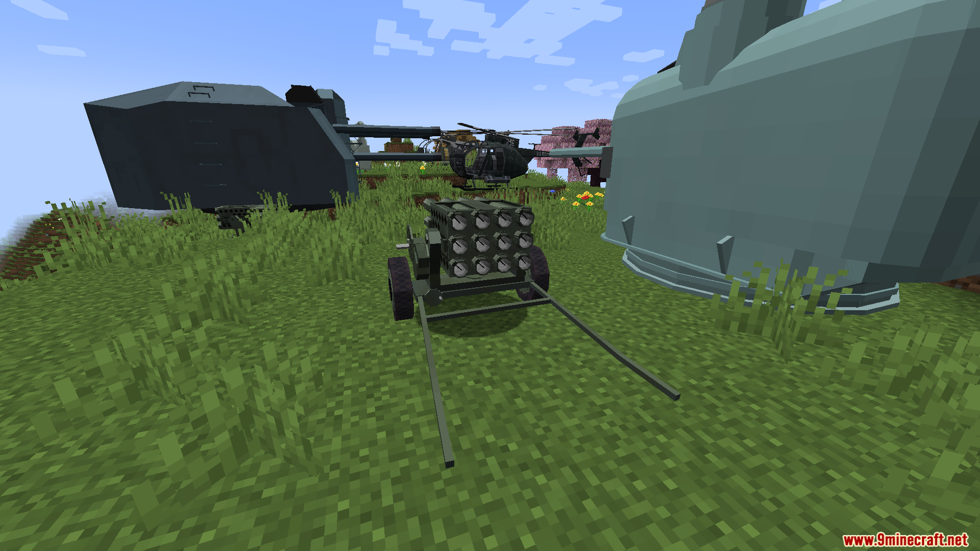 Wheeled multiple rocket launcher ready for combat