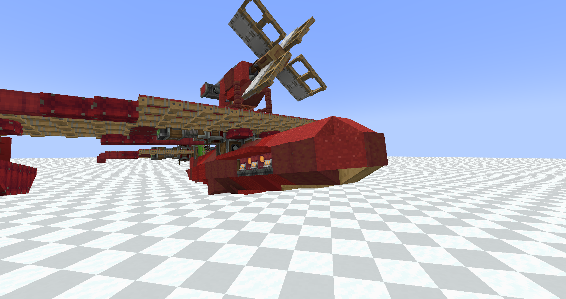 A red seaplane