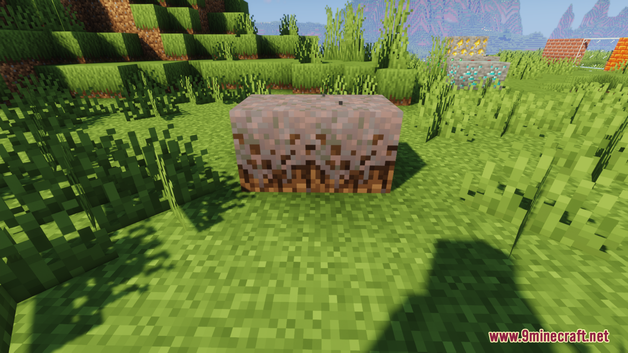A single Mycelium block with extended side texture