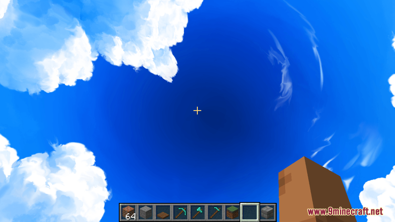 Sky Anime Resource Pack Screenshot 1 Looking up at a clear blue sky with fluffy white clouds