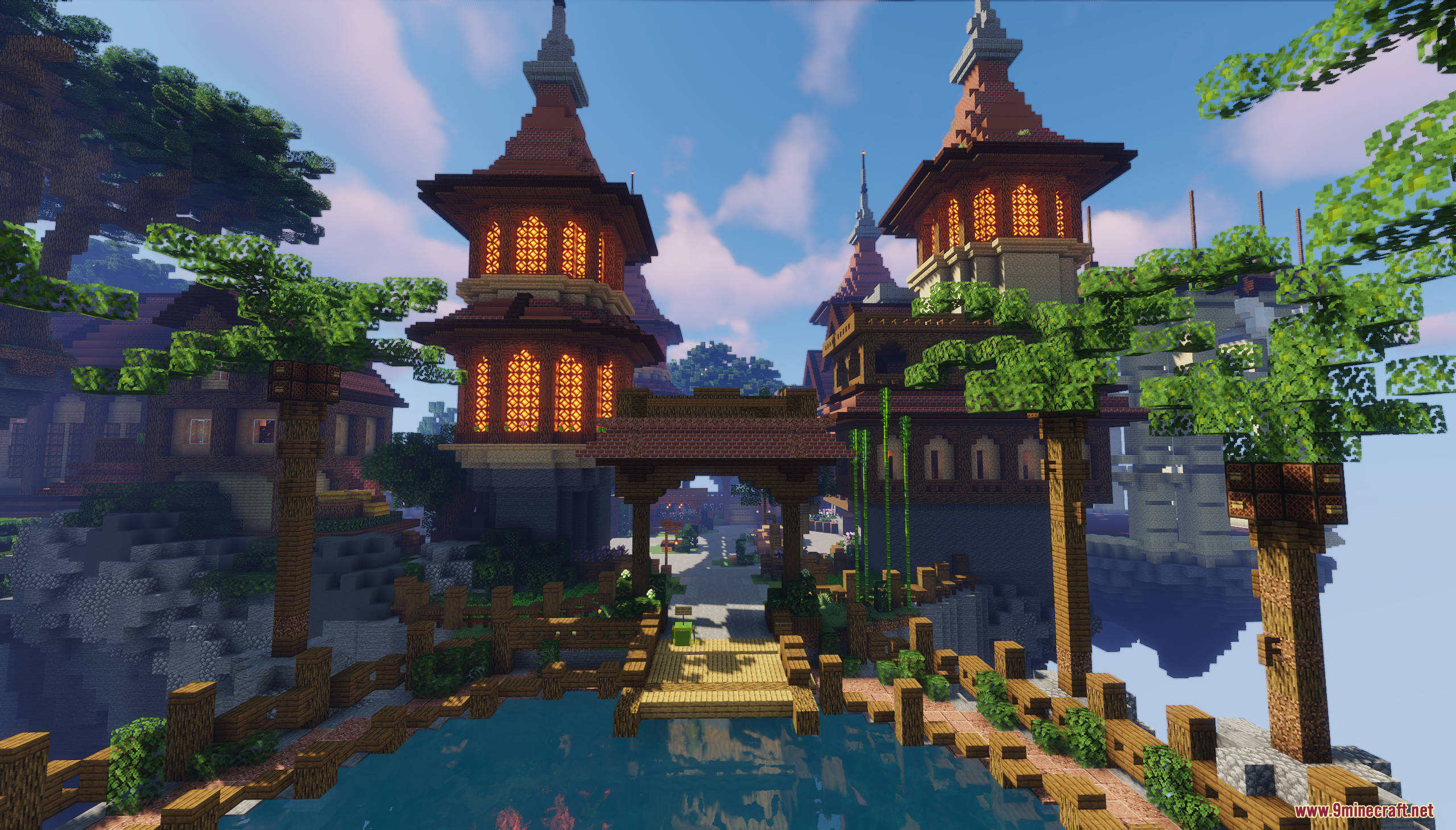 Sky Medieval Map Screenshot 6 A view of a bridge leading to a floating island with towers