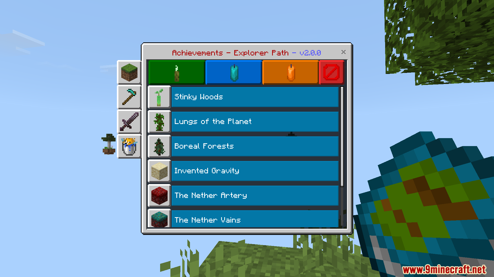 Special addons provide custom achievements for players to complete on islands