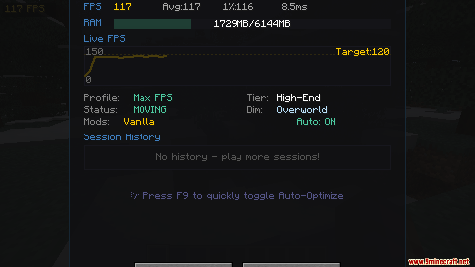 Smart FPS Booster Mod Screenshot 2 Smart FPS Booster Mod dashboard showing live performance stats and memory usage