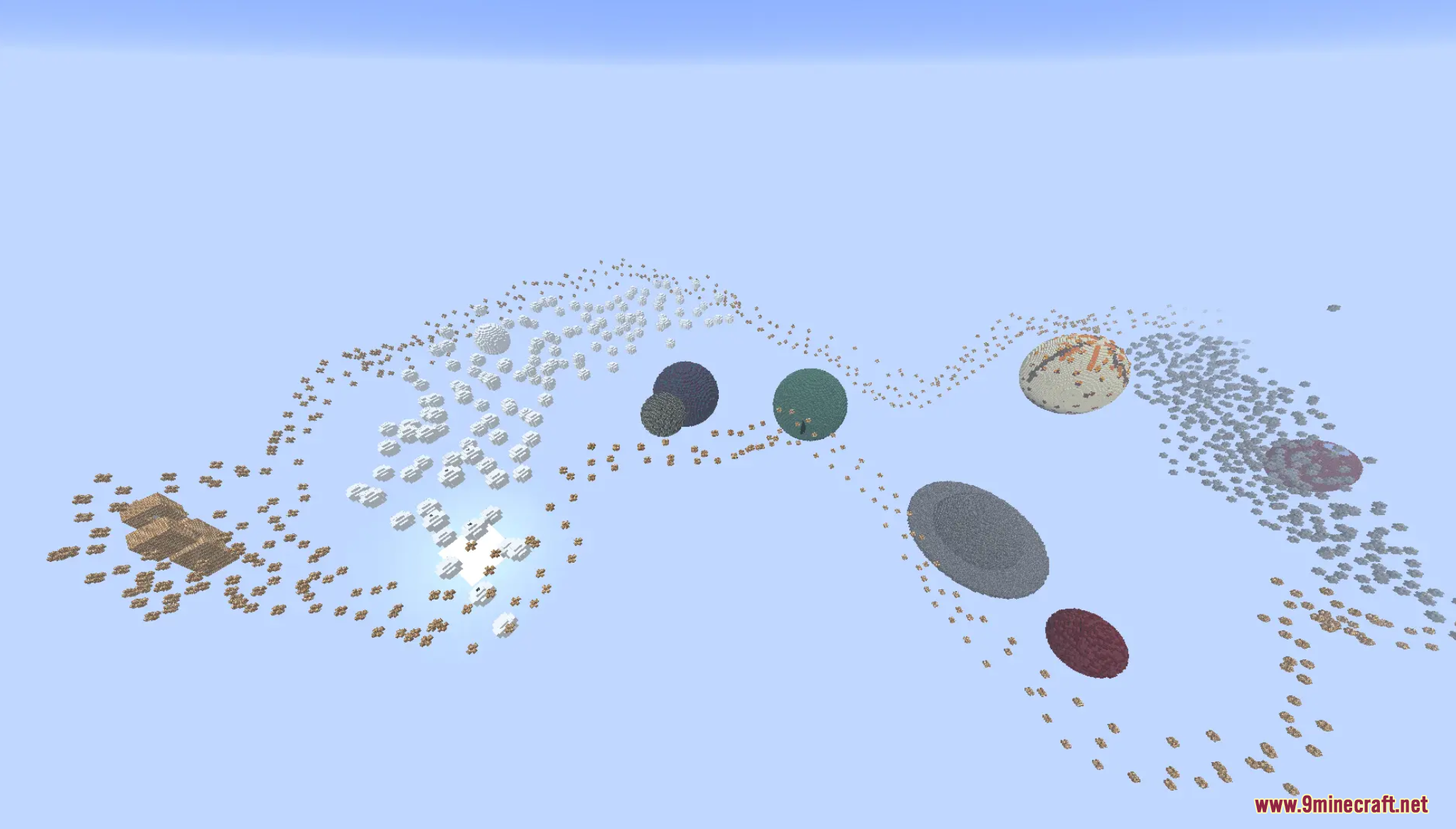 Solar Survival Reborn map's floating planetary system