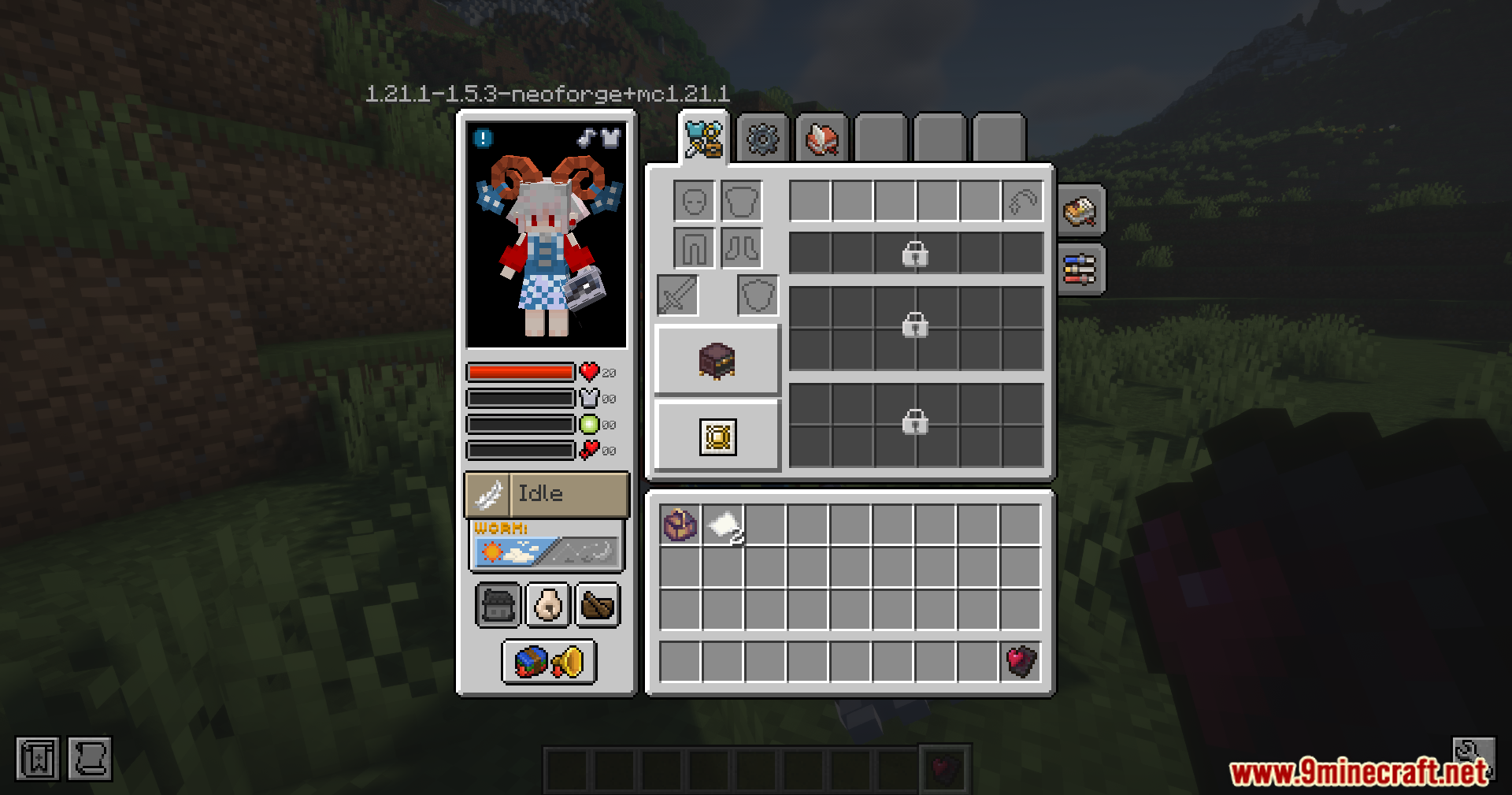Spice of Life Maid Mod Screenshot 11 Player viewing a maid's inventory and stats menu