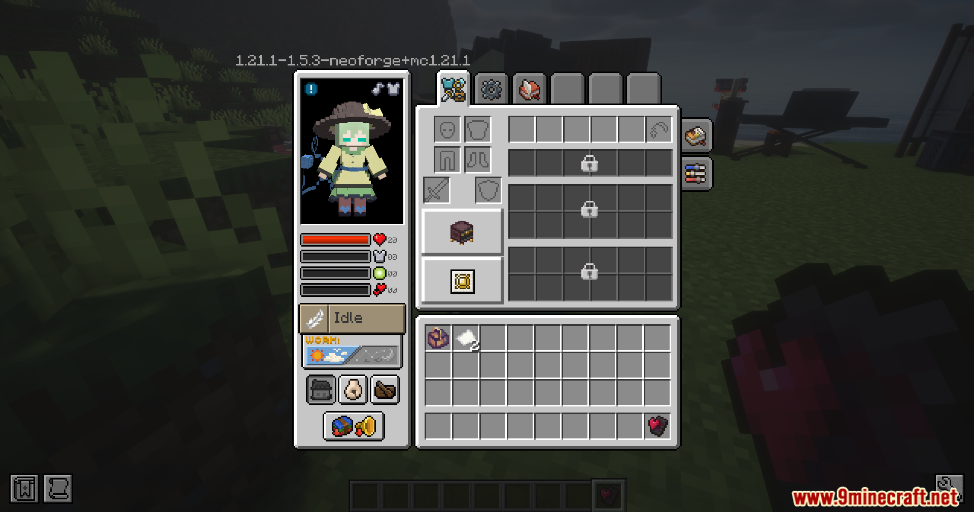 Spice of Life Maid Mod Screenshot 13 Inventory menu displaying maid character stats and food tracking slots