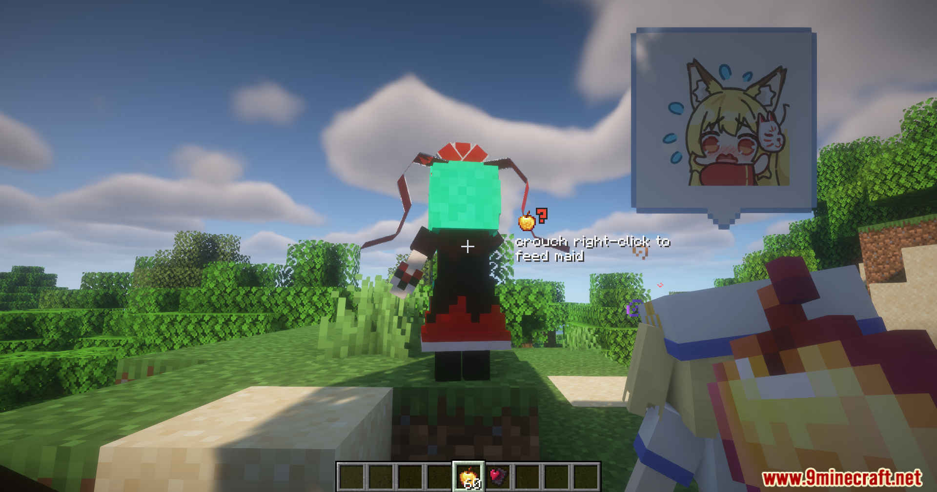 Spice of Life Maids' Dream Mod Screenshot 6 Player looking at a maid character displaying a crying emote speech bubble