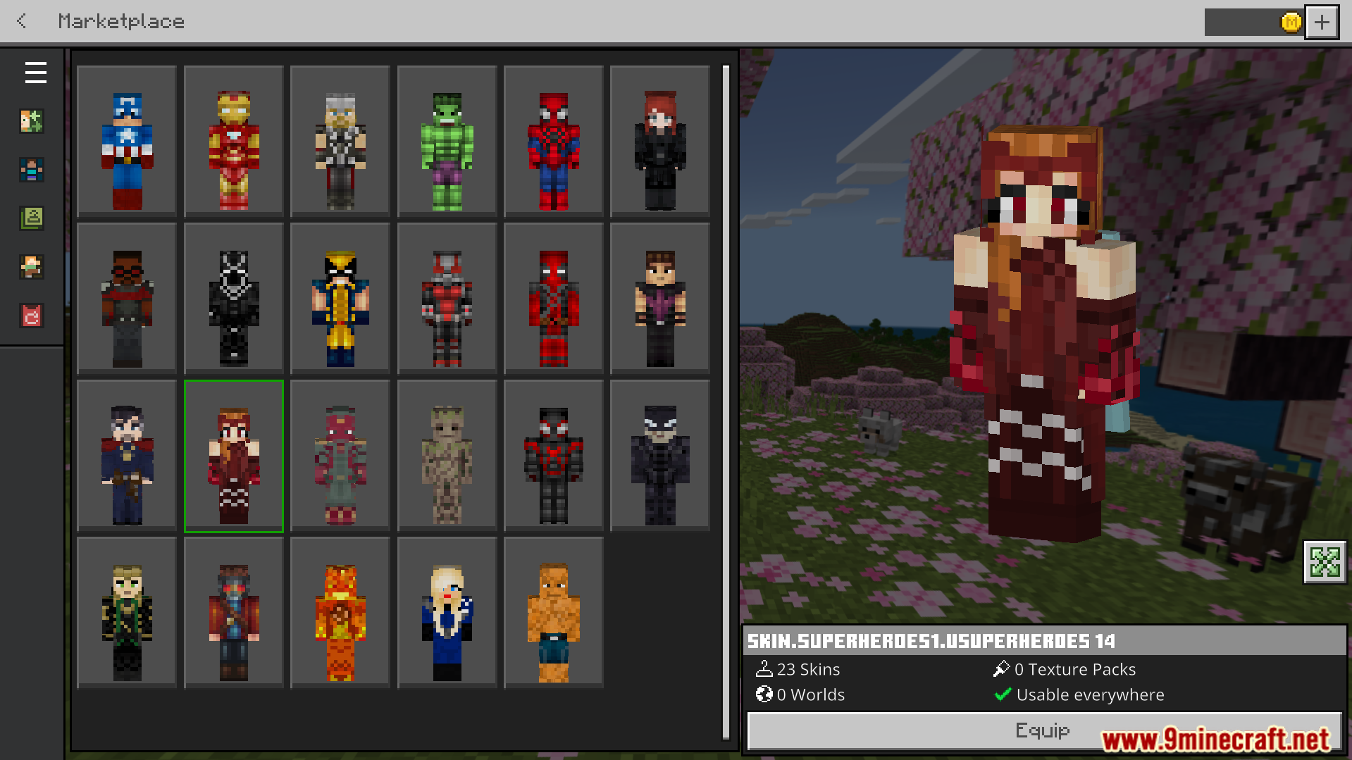 Become a legendary hero from the famous Marvel comics collection
