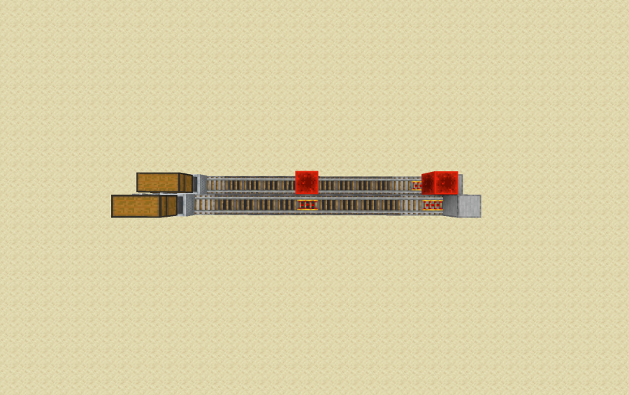 Super Smelter Expandable Schematic Screenshots 2 Top down view of the redstone machine showing rails and minecarts