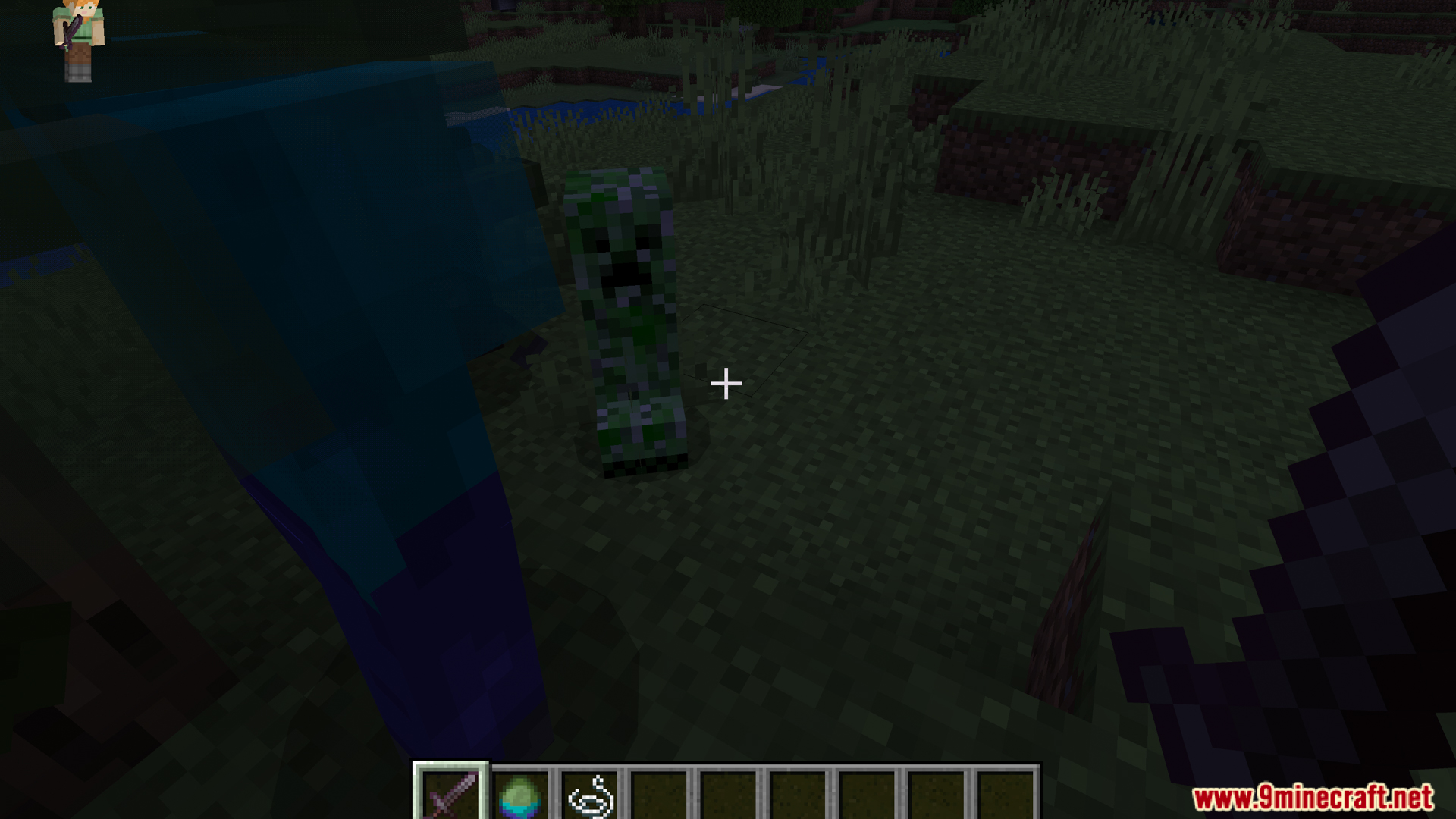Preparing a wide sword attack to hit multiple enemies at once