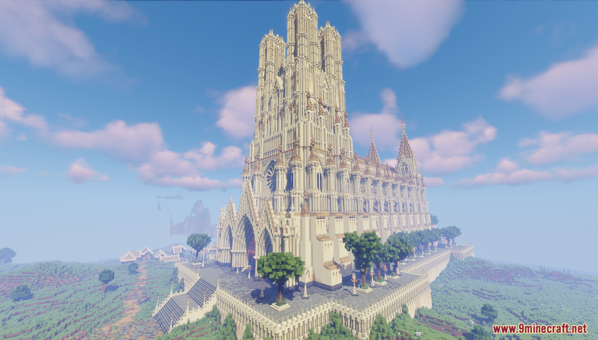 The First Cathedral Map Screenshot 5 Front view of a grand white cathedral structure on a raised platform