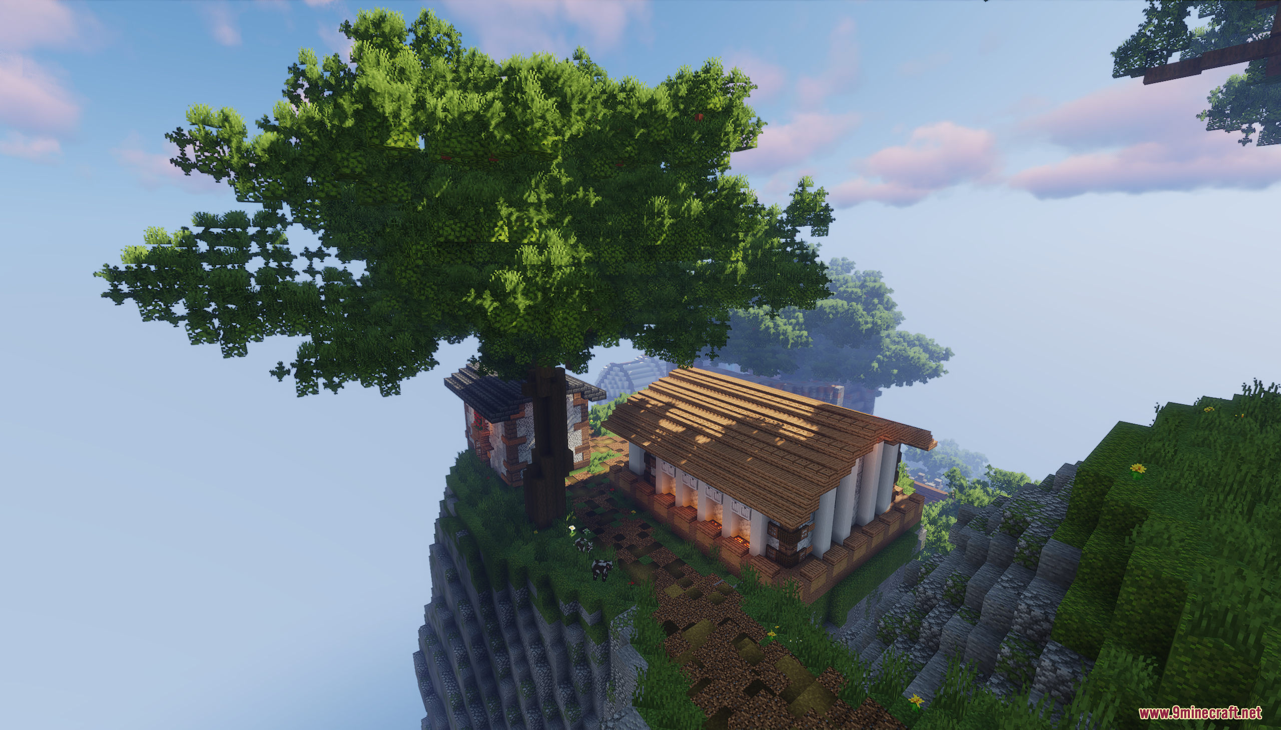 A classical style temple built on a high mountain peak