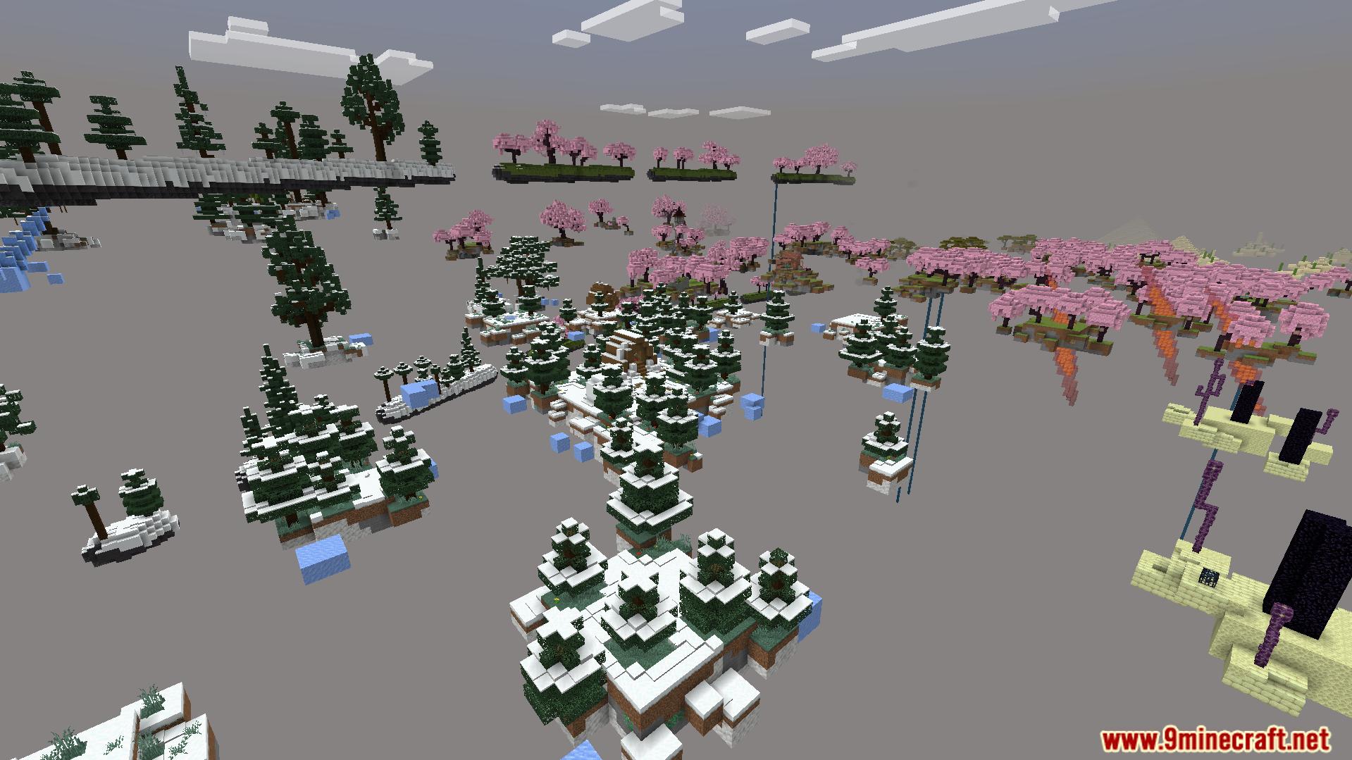 Explore many small and large floating islands in the sky