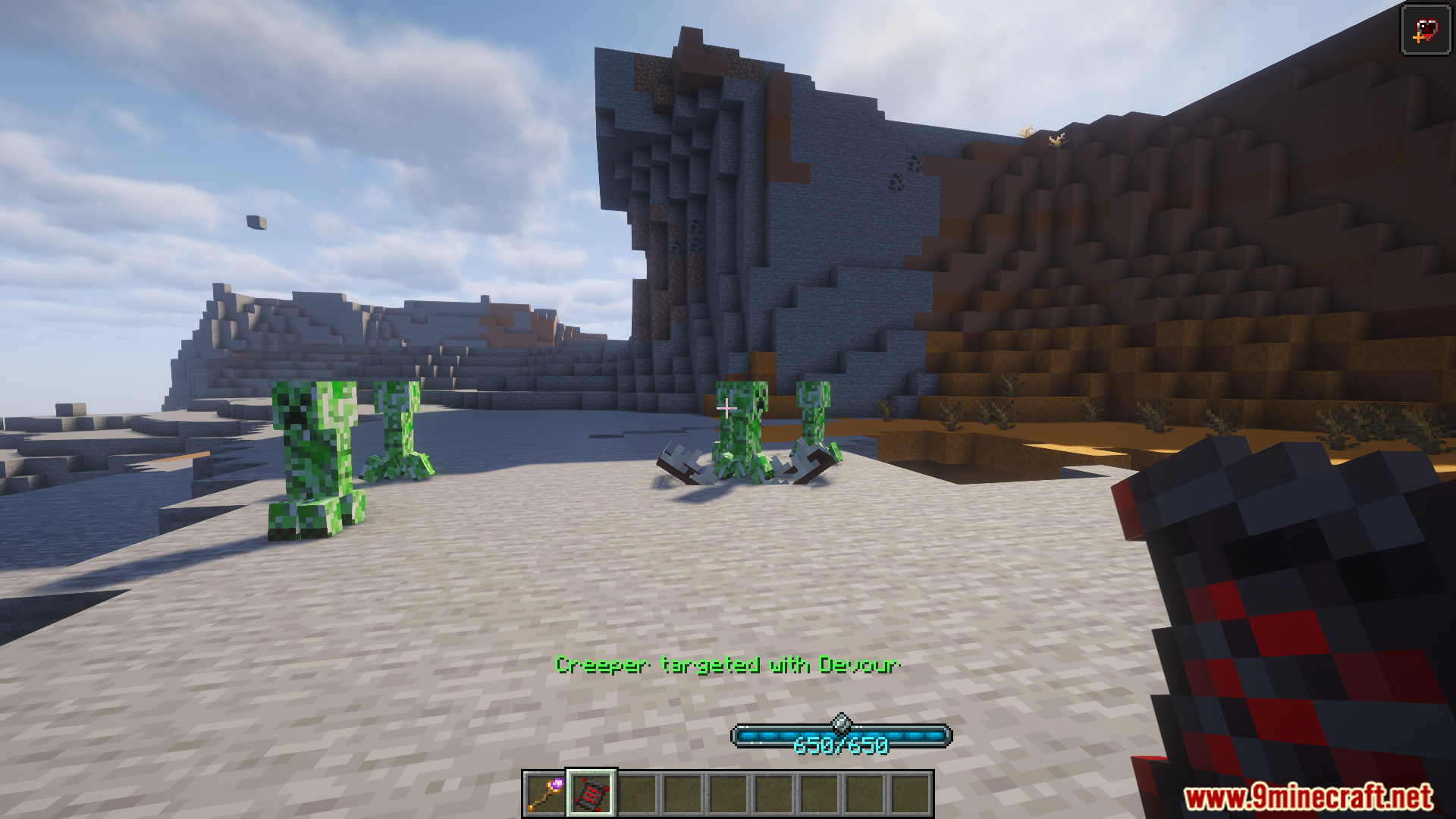 Targeting a Creeper with the Devour spell from a spellbook
