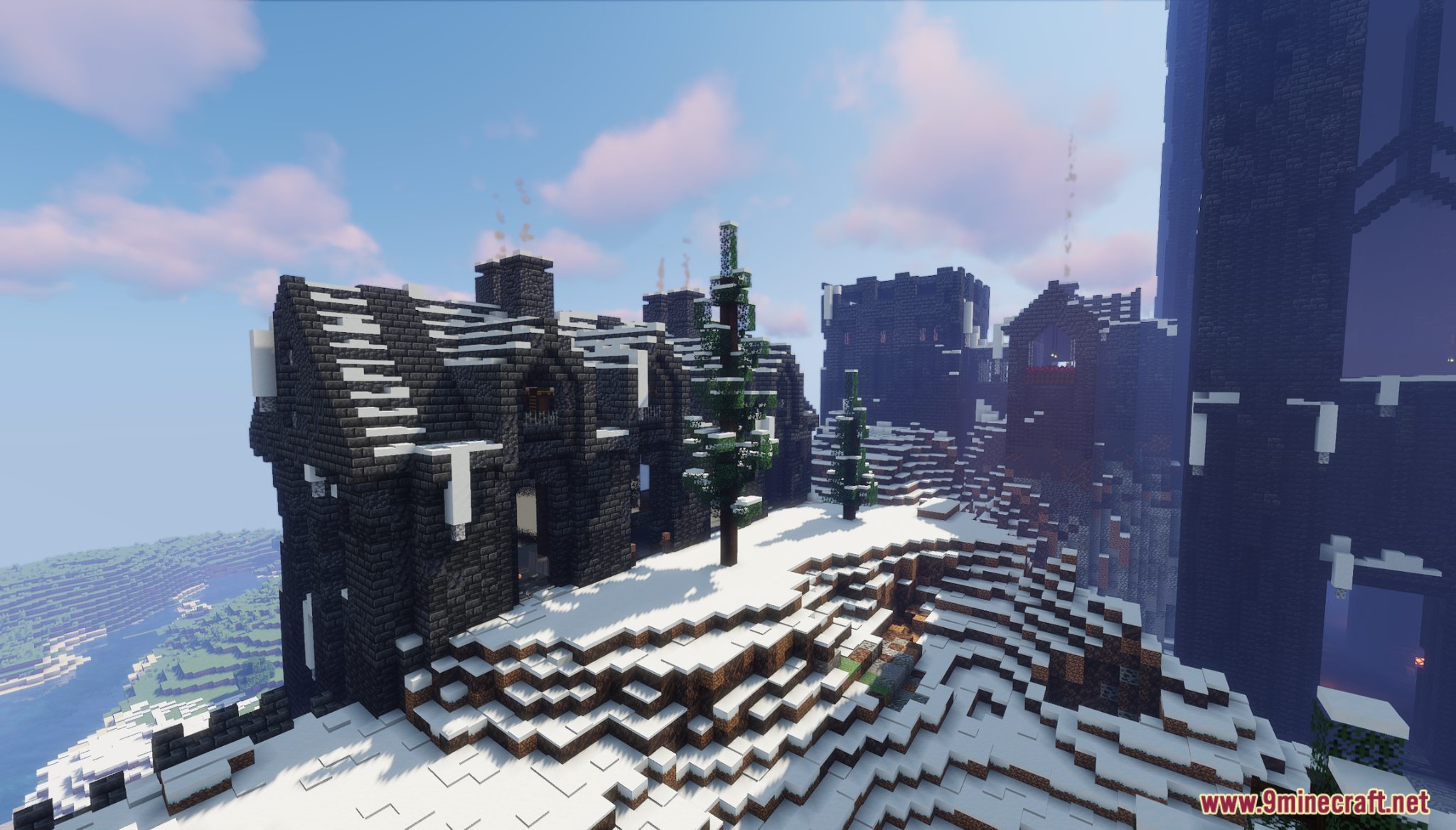 Utgard Map Screenshot 6 Dark stone building with a snow covered roof situated on a snowy mountain