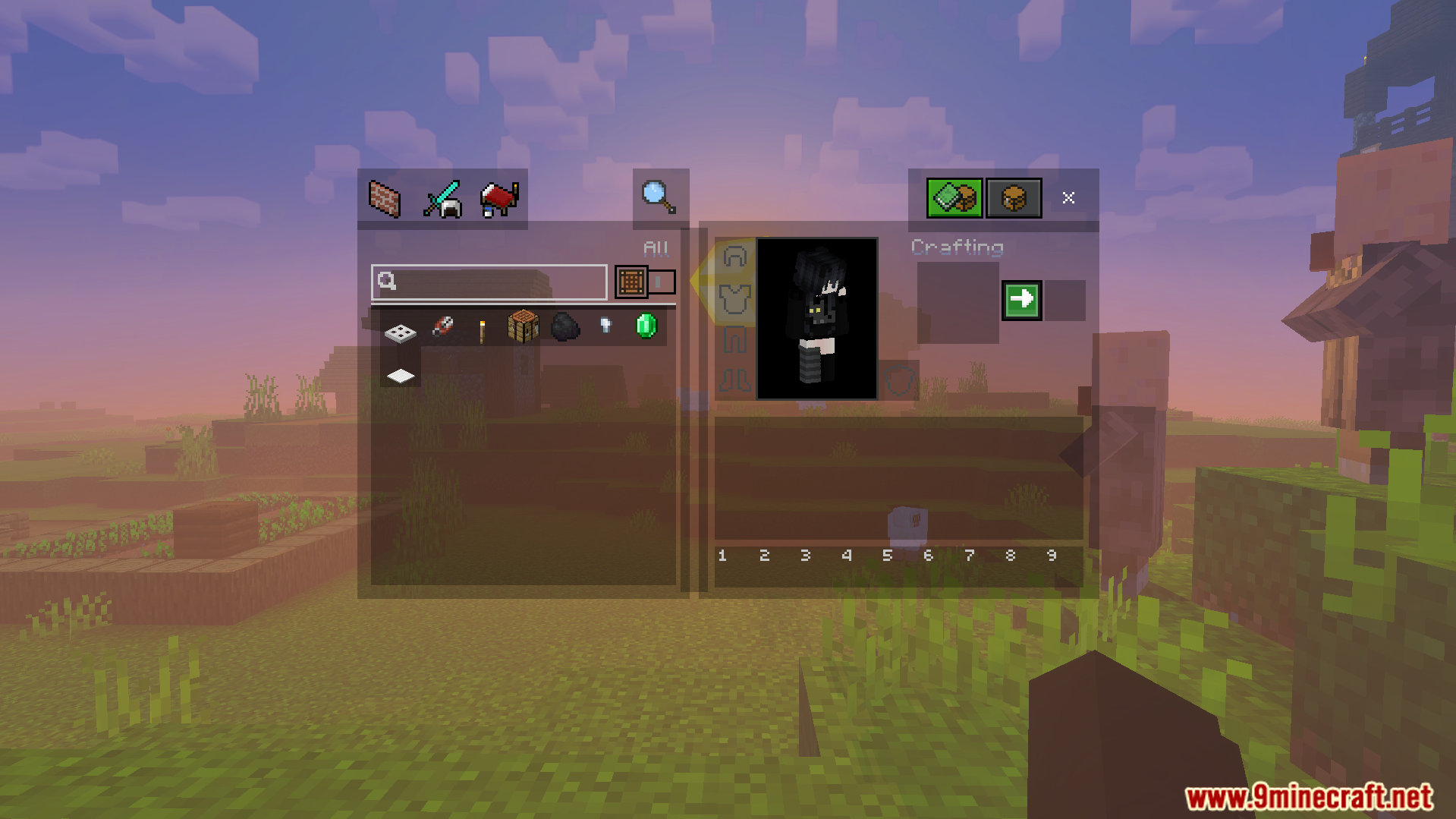 View your inventory screen and the world at the same time