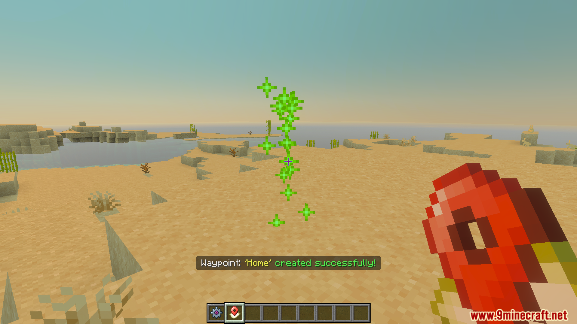 Vanilla Waypoints Addon Screenshot 5 Player creates a waypoint named Home in a desert biome