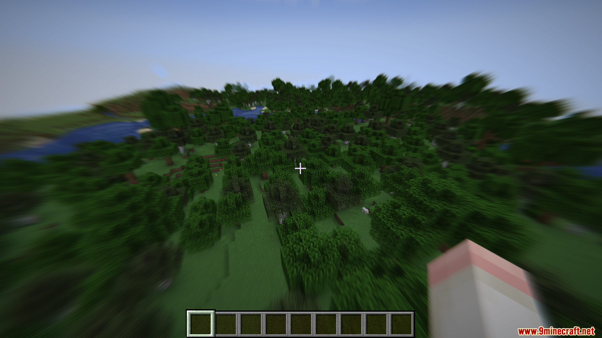 First-person view with intense velocity motion blur effect