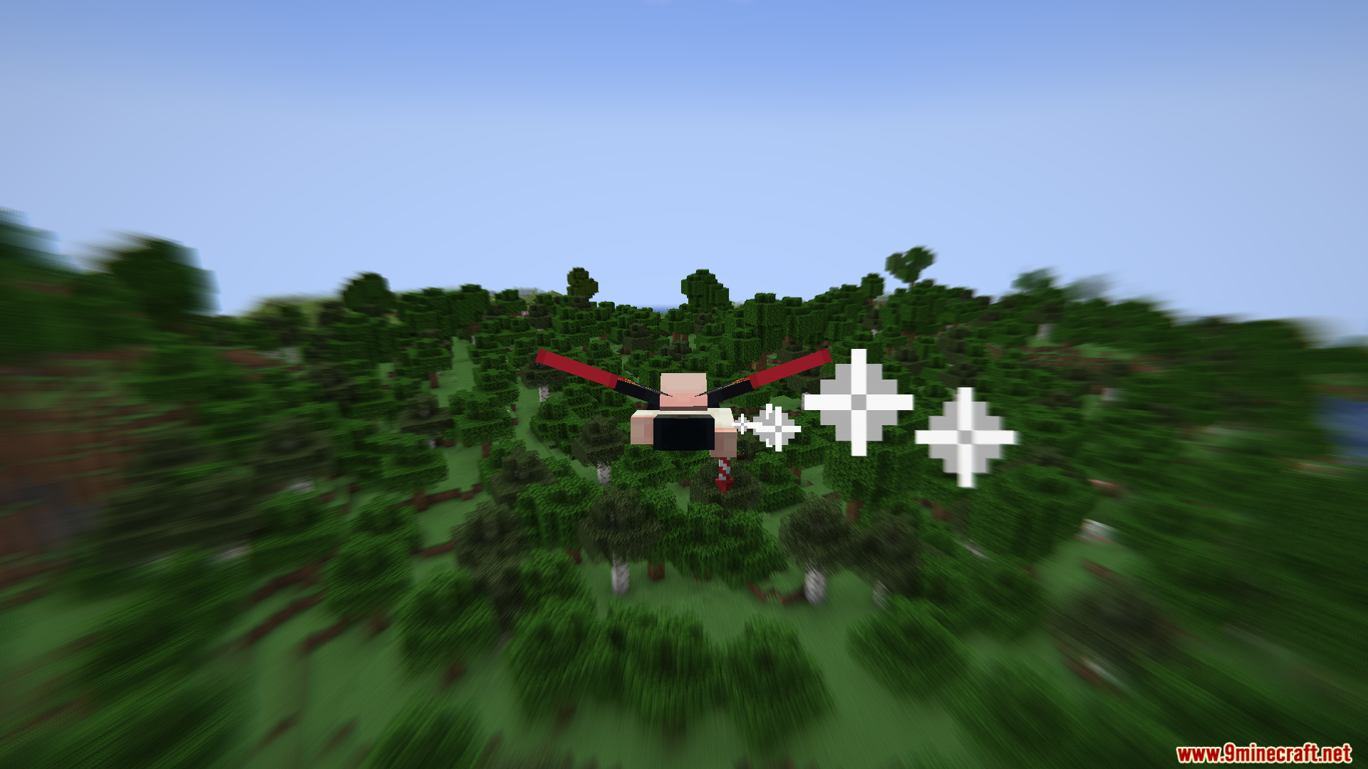 Boosting elytra flight with firework particles over trees