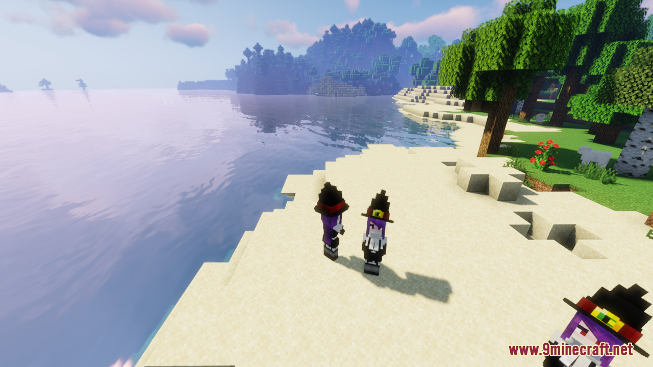 Witch girl mobs looking out over the ocean