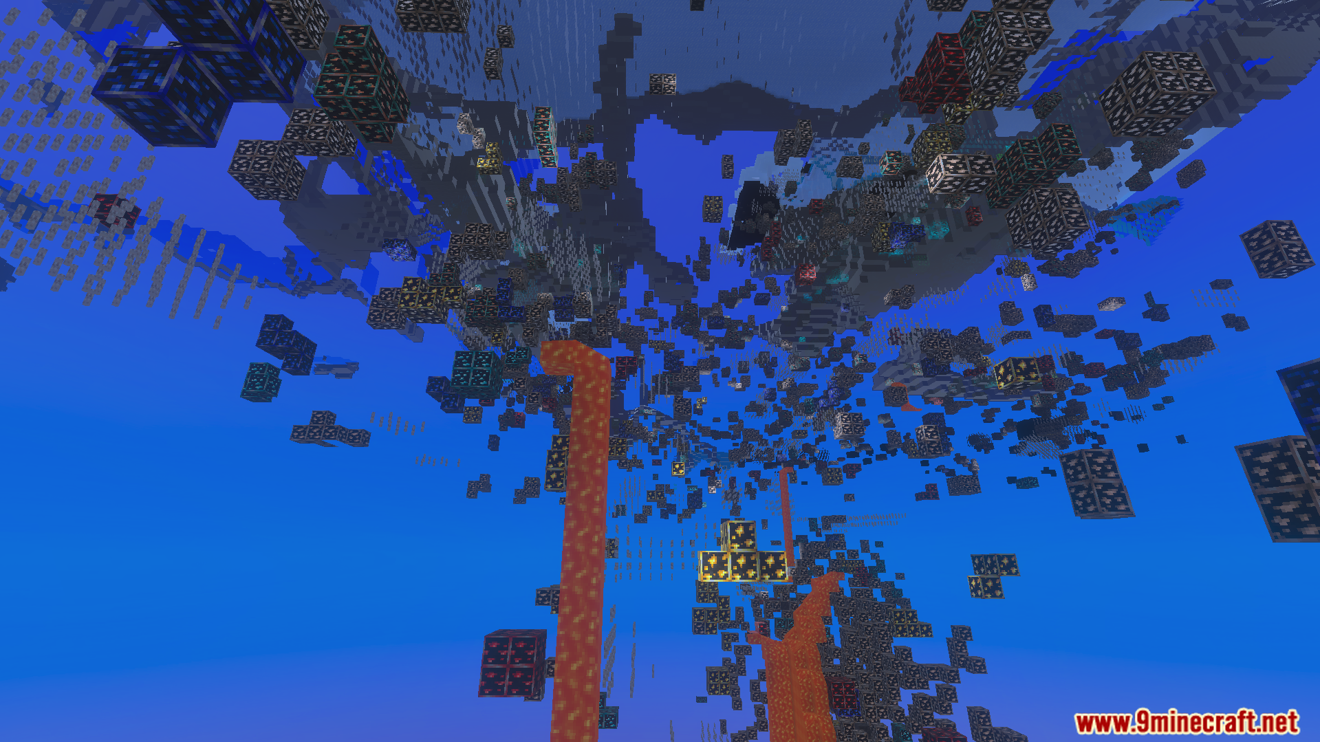XRAY Night Vision Texture Pack Screenshot 4 Transparent blocks reveal hidden lava pools and ores clearly in dark caves