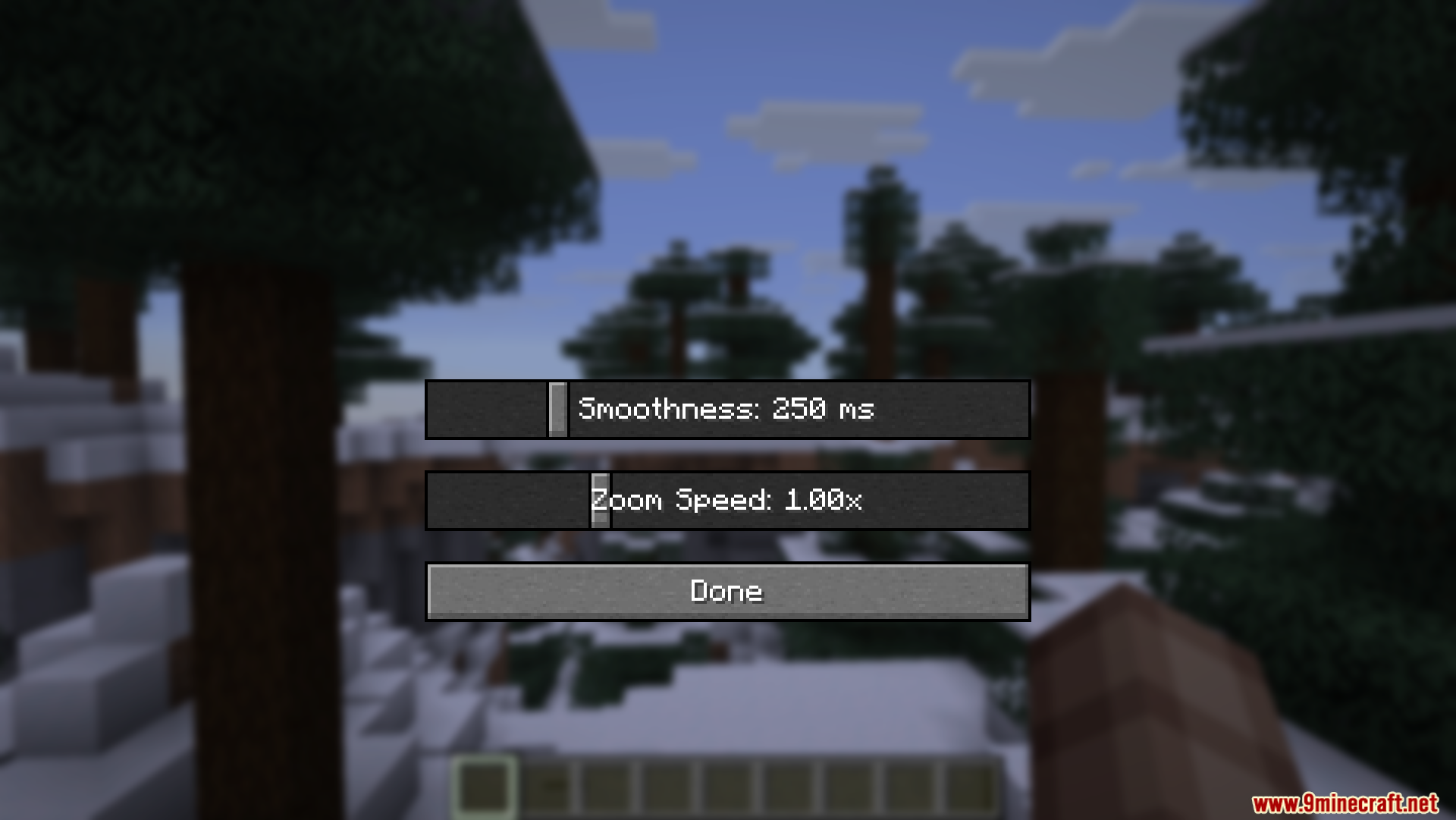 Player adjusting camera smoothness and zoom speed sliders in the settings menu