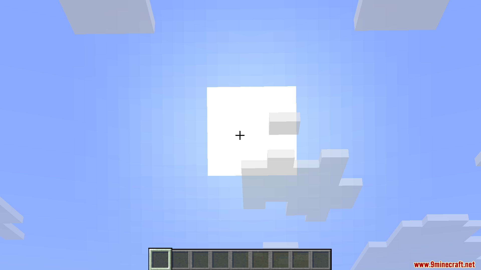 Player looking up at the bright square sun in the sky