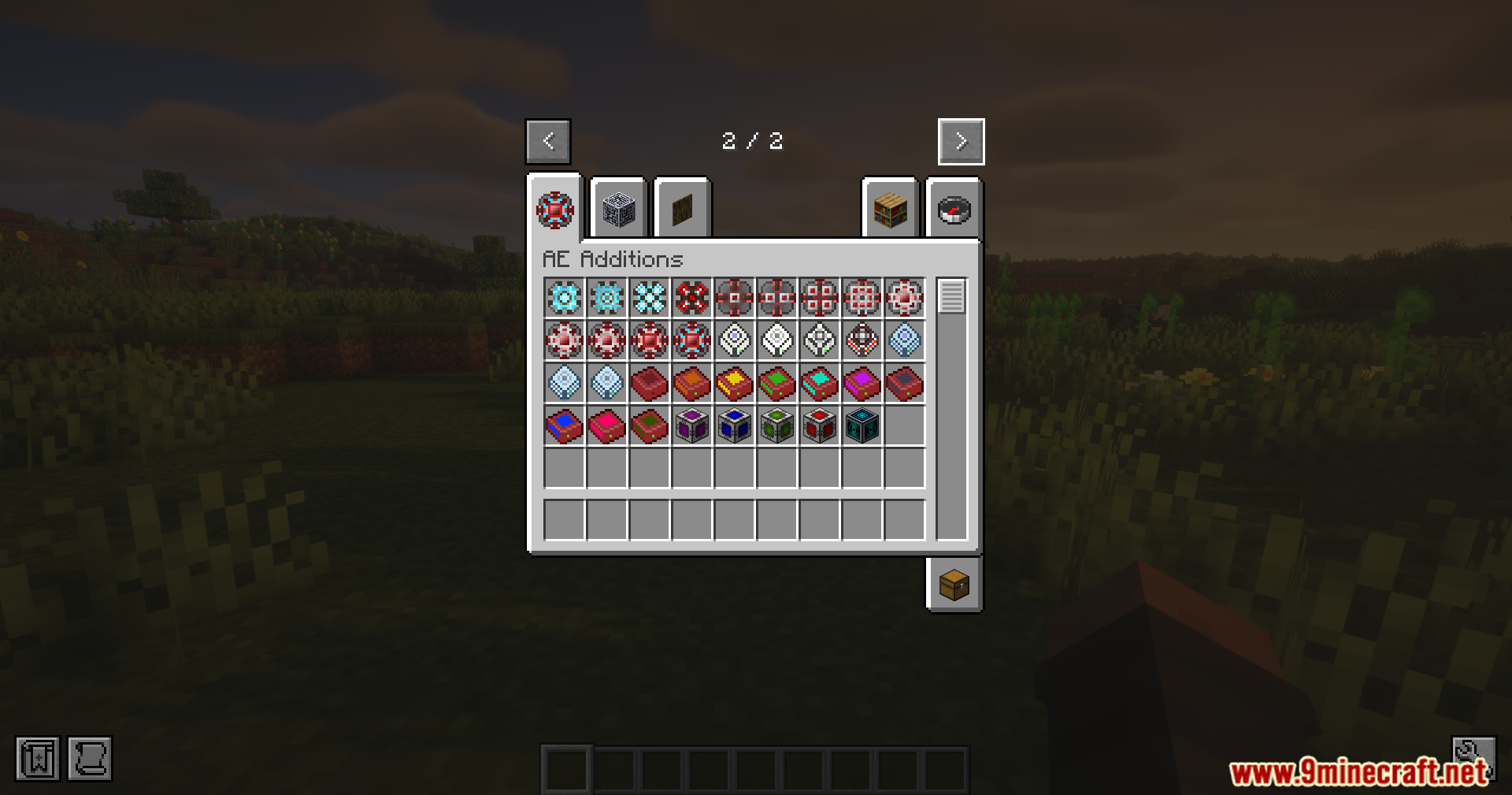 AE Additions Extracells2 Fork Mod Screenshot 2 Creative mode menu displaying various digital storage cells and advanced network components
