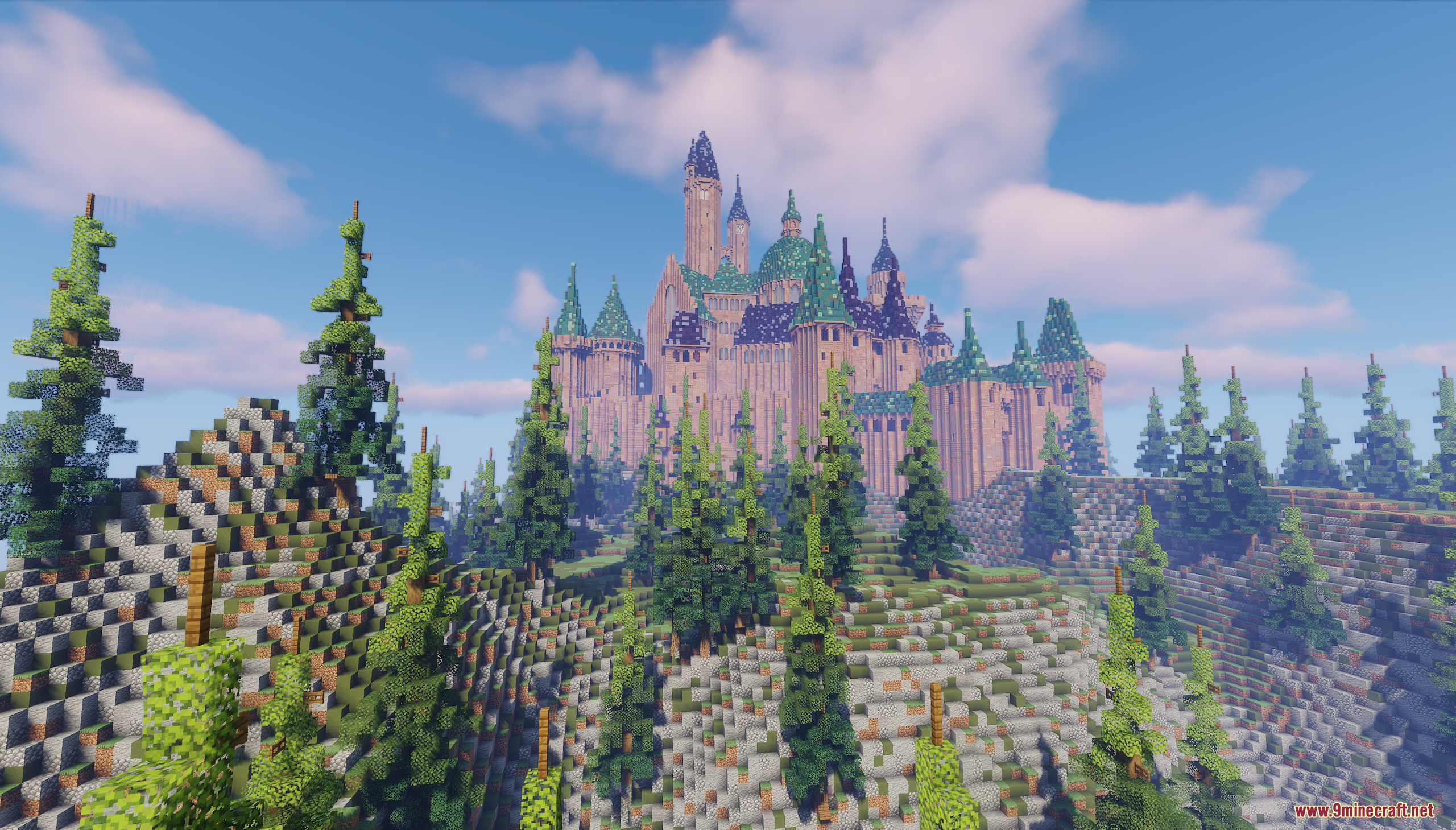 The Aetherhold Castle Map features a grand fortress surrounded by a dense forest