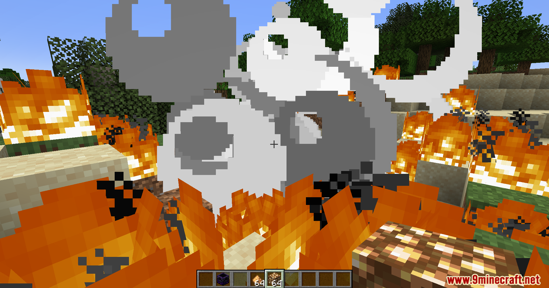 Anchor Optimizer Mod Screenshot 7 A respawn anchor explosion creates massive white smoke and fire effects