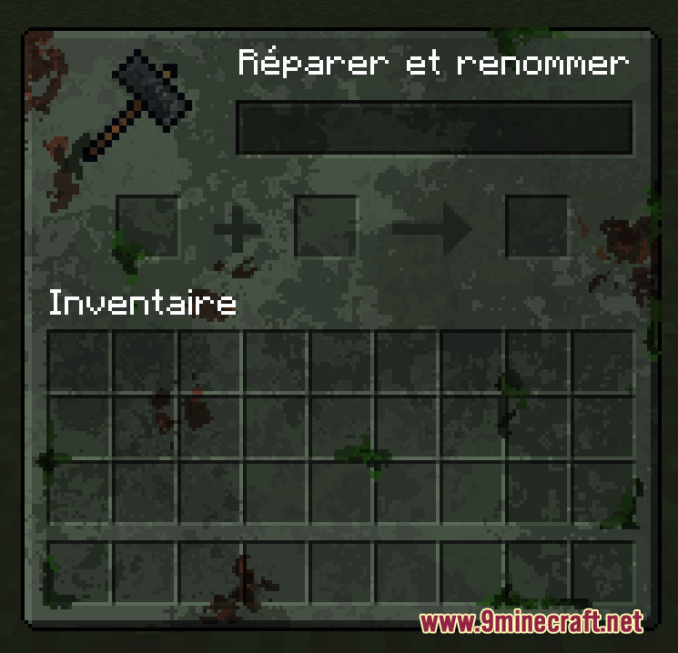 An anvil menu showing a weathered and rusted apocalyptic aesthetic