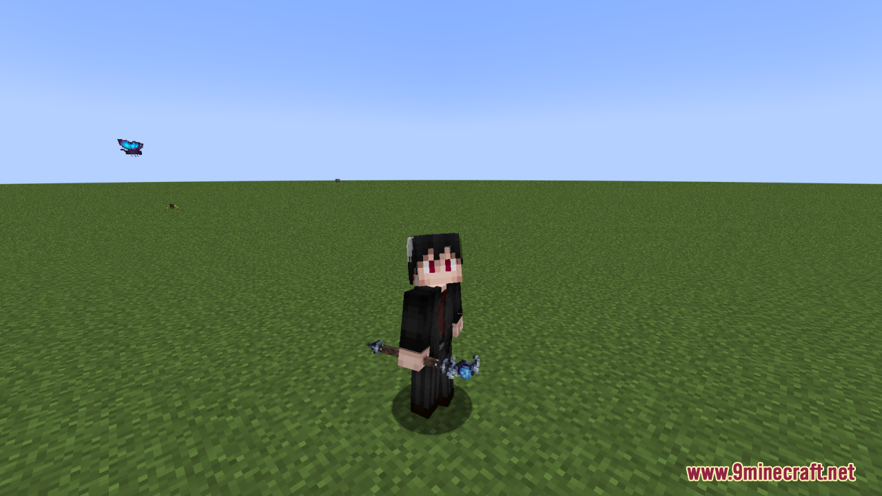 Archon Reforged Resource Pack Screenshot 7 Player character showcasing a 3D blue staff from Archon Reforged resource pack
