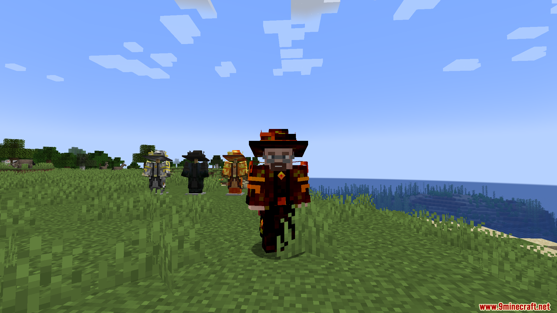 Ars Elemancy Mod Screenshot 7 Minecraft character wearing the Lavamancer armor set from the Ars Elemancy mod